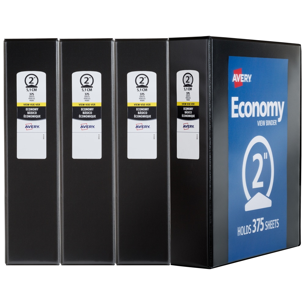 Avery® Economy View 3 Ring Binders, 2" Round