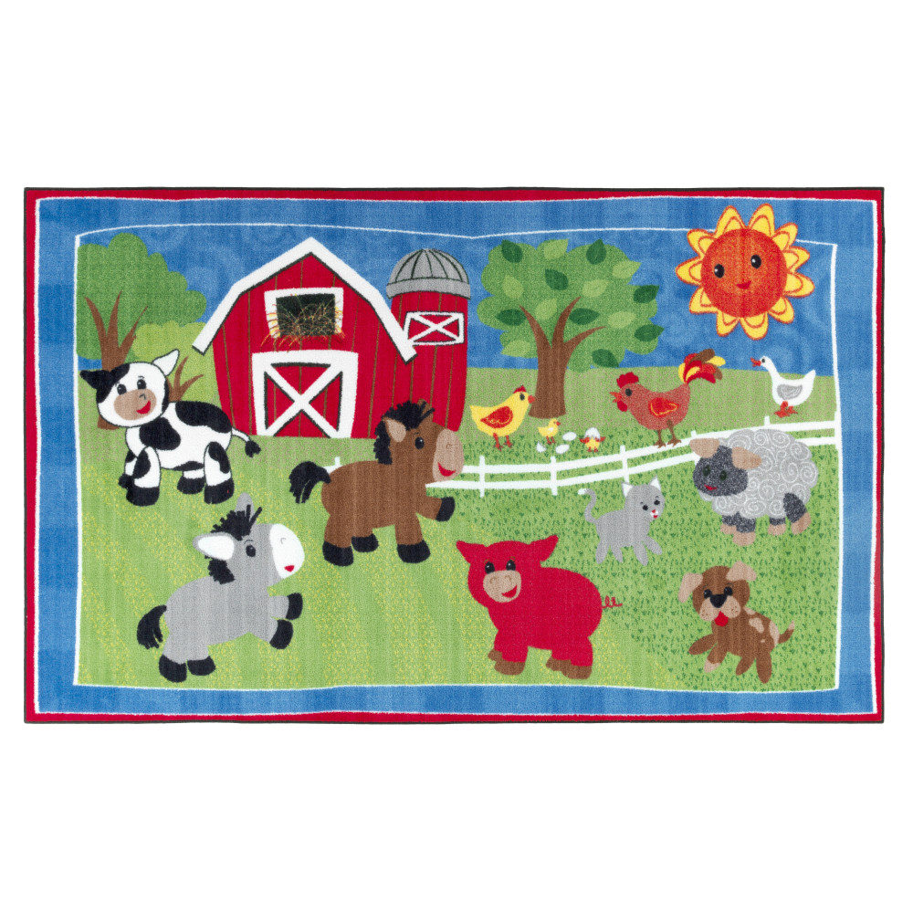Flagship Carpets Cutie Barnyard Rug, Rectangle, 5&#x27; x