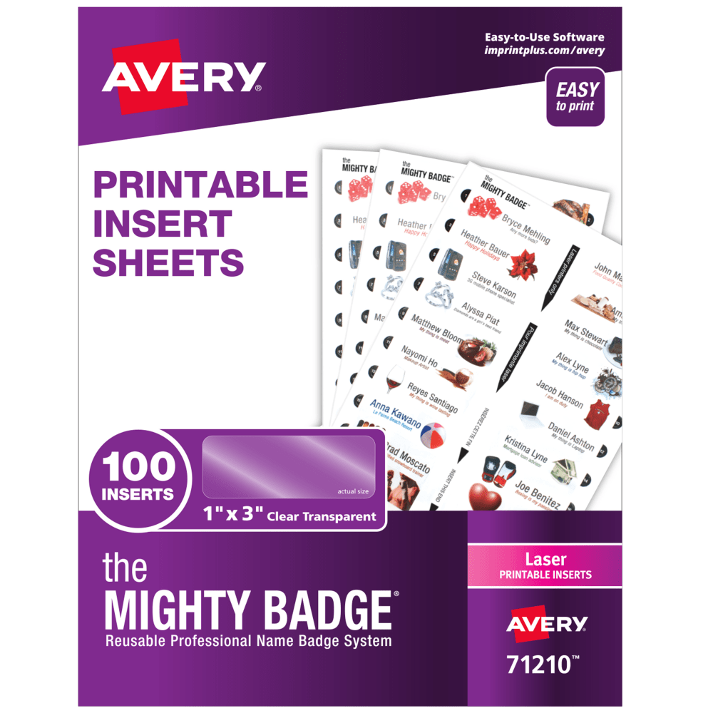 Avery® The Mighty Badge Inserts For Laser Printers,