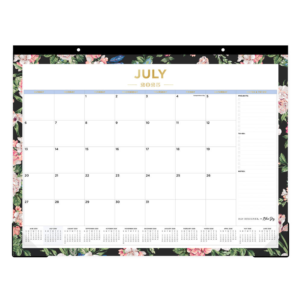 2025-2026 Blue Sky Monthly Desk Pad Planning Calendar,