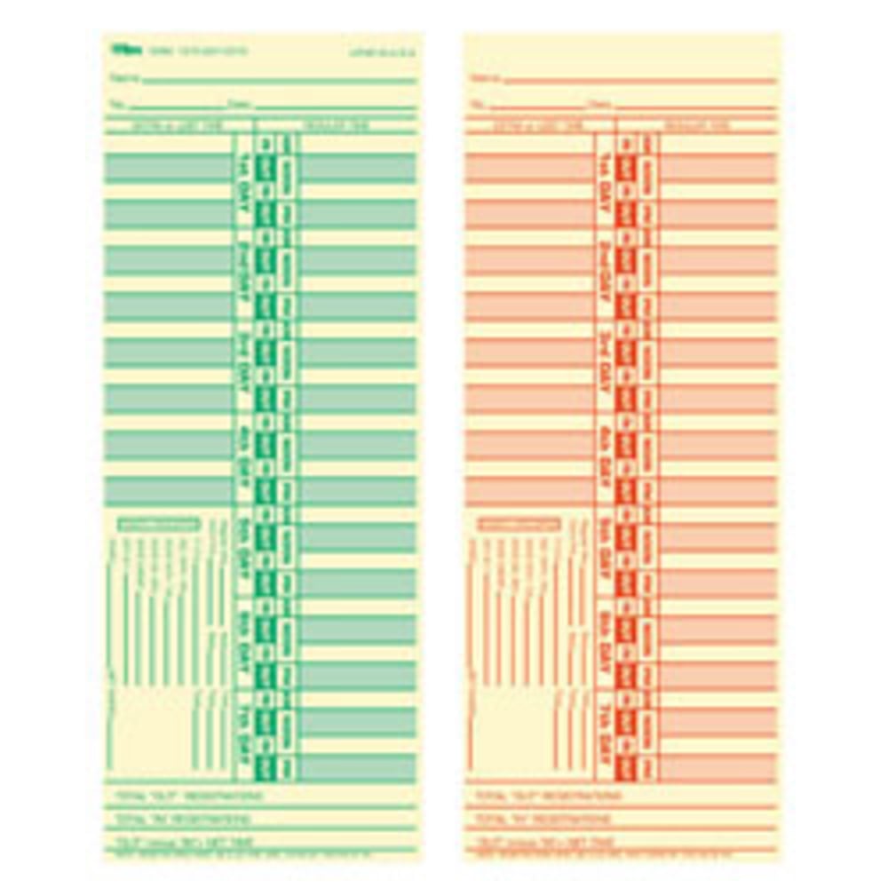 TOPS® Time Cards (Replaces Original Card CH107-2), Numbered
