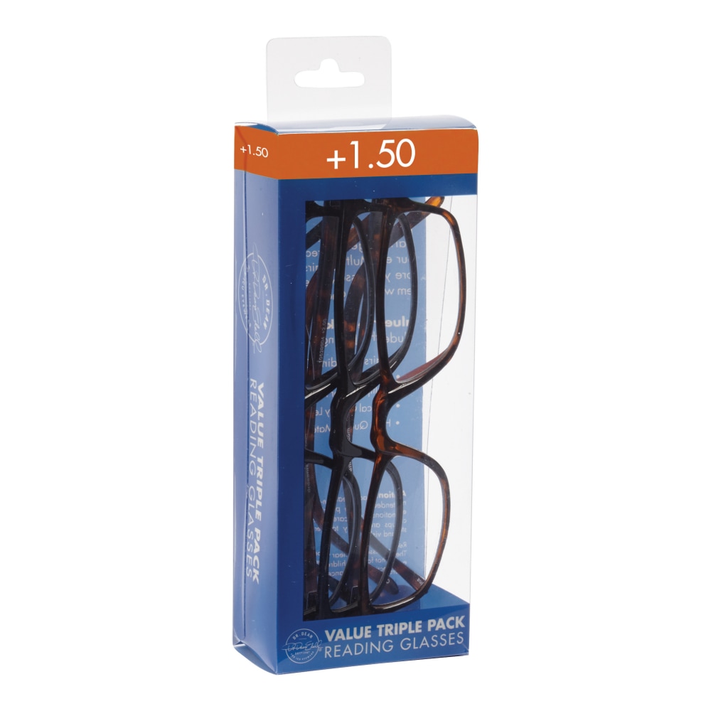 Dr. Dean Edell Plastic Reading Glasses, +1.50, Pack