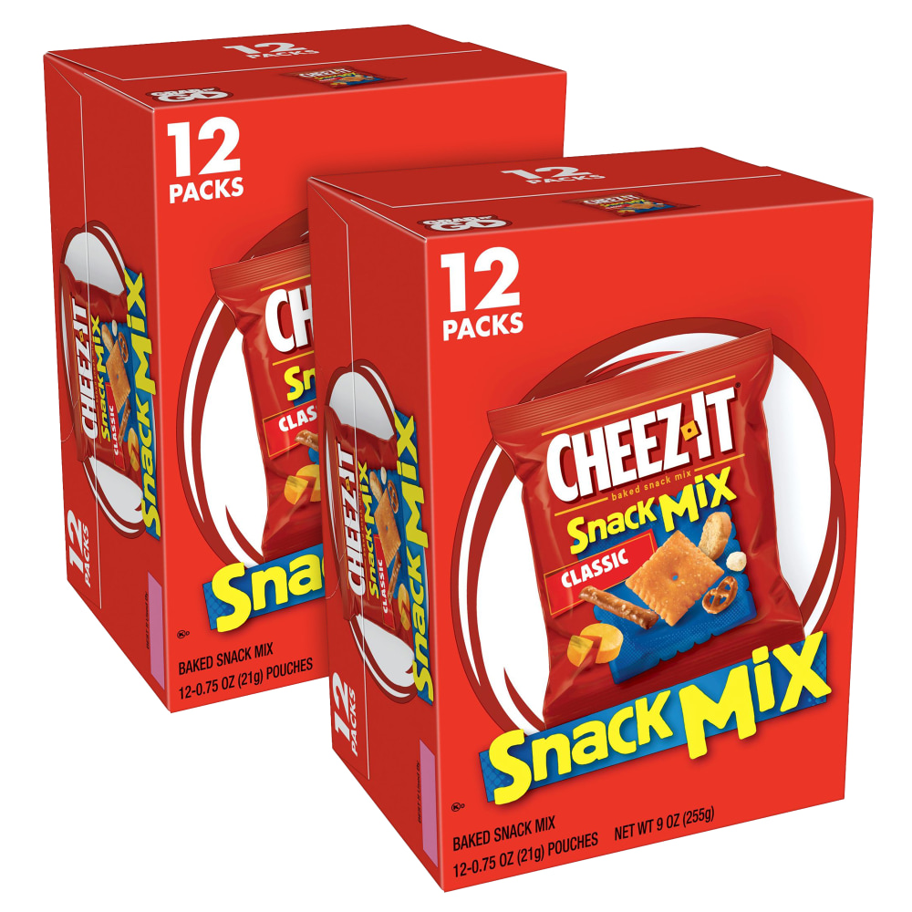 Cheez-It Crackers Snack Mix Tray, 0.75 Oz, 12