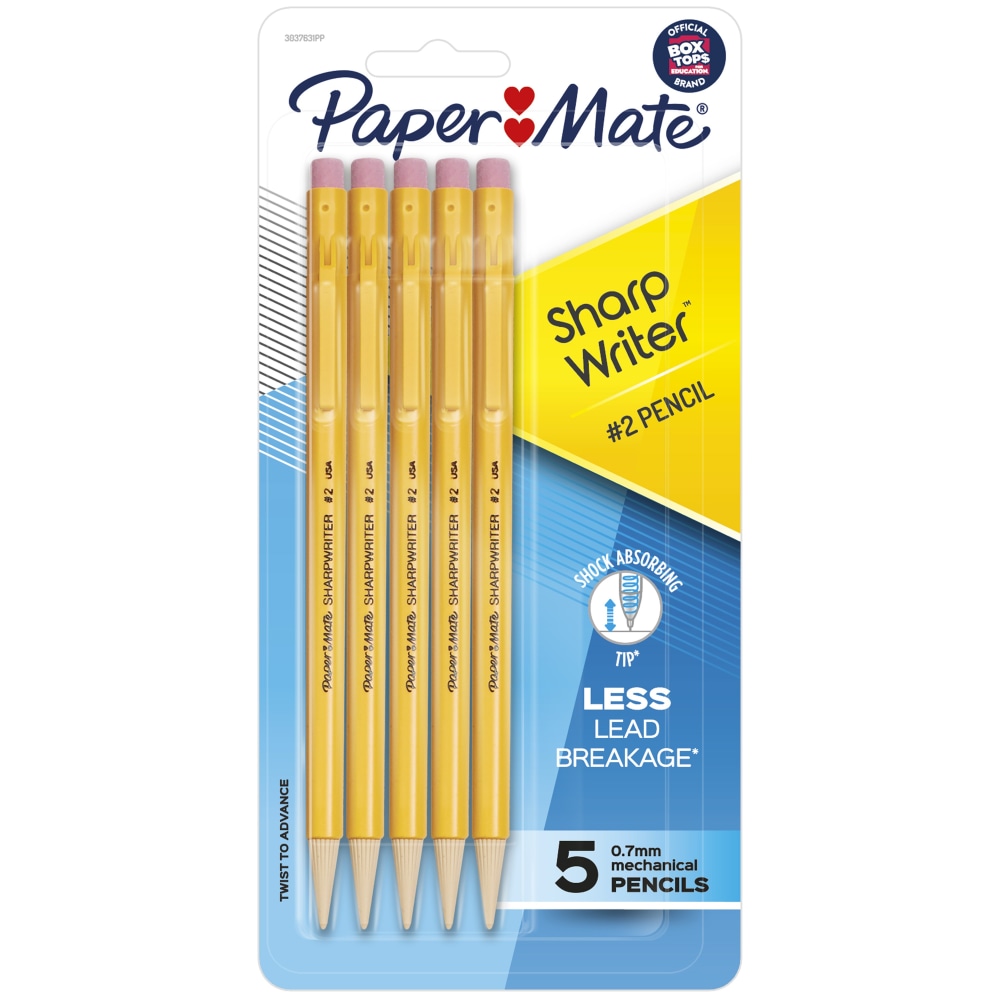 Paper Mate® SharpWriter® Mechanical Pencils, 0.7 mm, Yellow