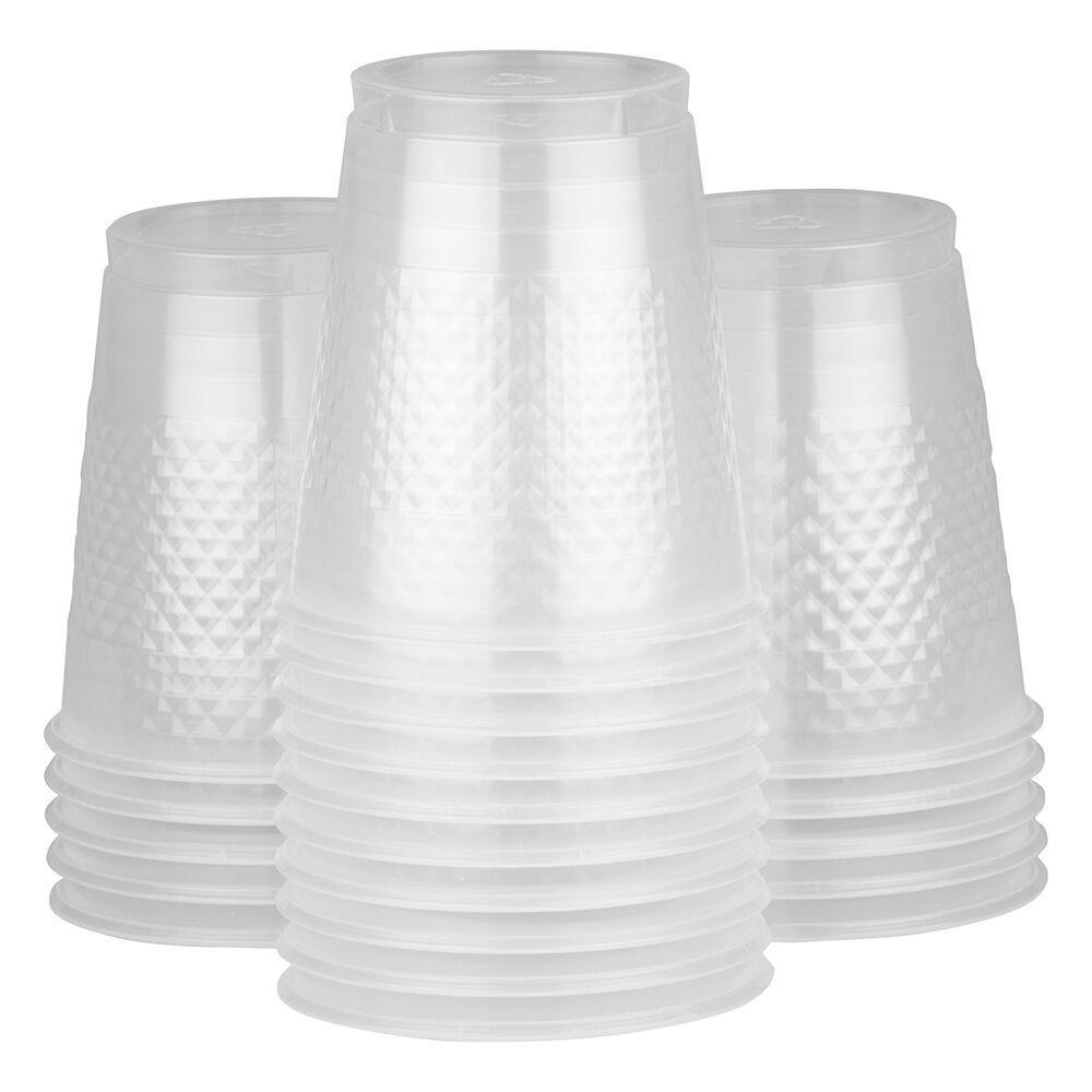 JAM PAPER Plastic Party Cups, 12 oz, Clear,