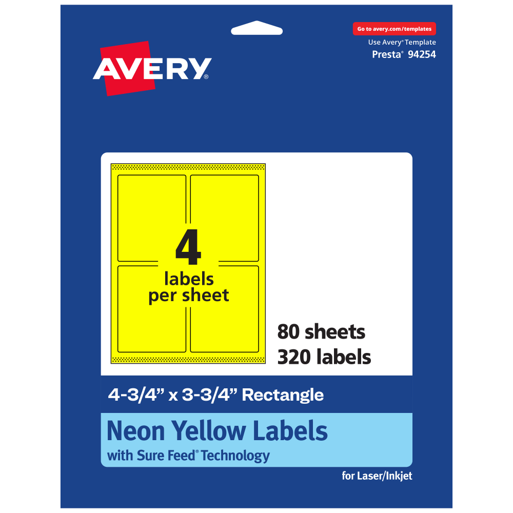 Avery® Print-To-The-Edge Labels With Sure Feed® Technology And