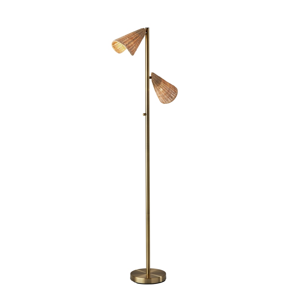 Adesso® Cove 2-Light Tree Floor Lamp, 62-3/4"H, Natural