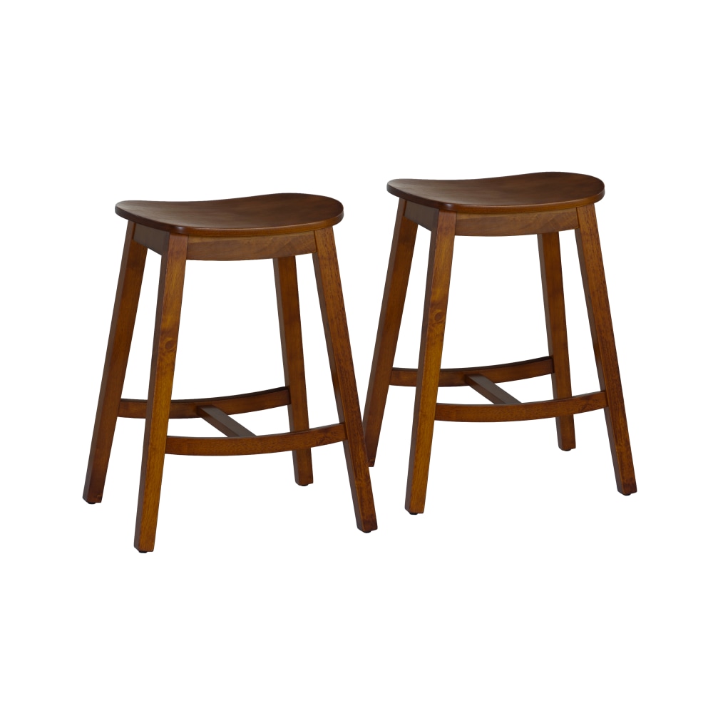 Linon Carberry Backless Counter Stools, Brown, Set Of