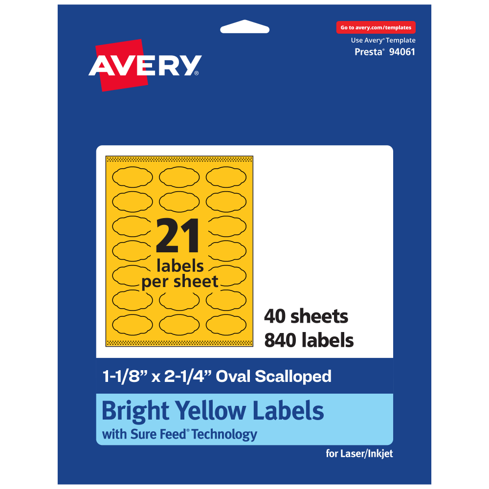 Avery® Print-To-The-Edge Labels With Sure Feed® Technology And