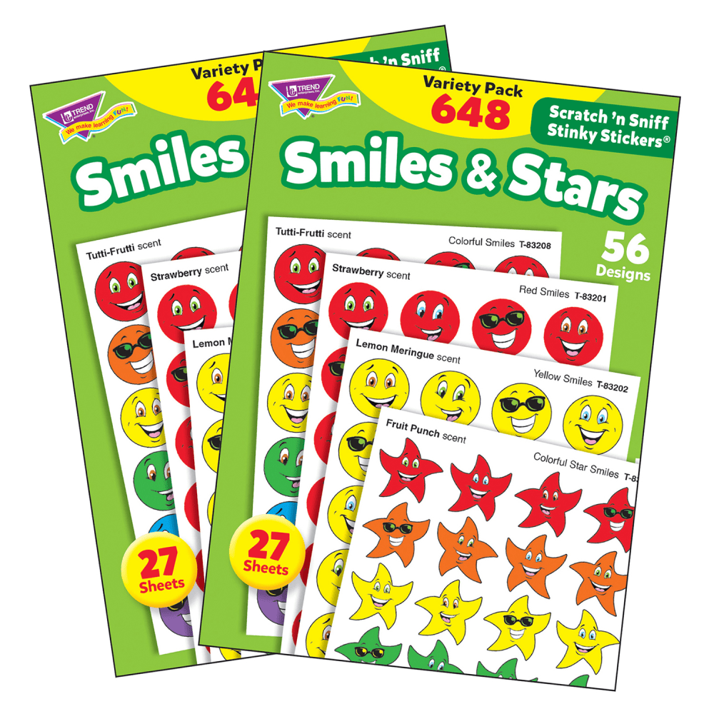 Trend Stinky Stickers, Smiles & Stars, 648 Stickers