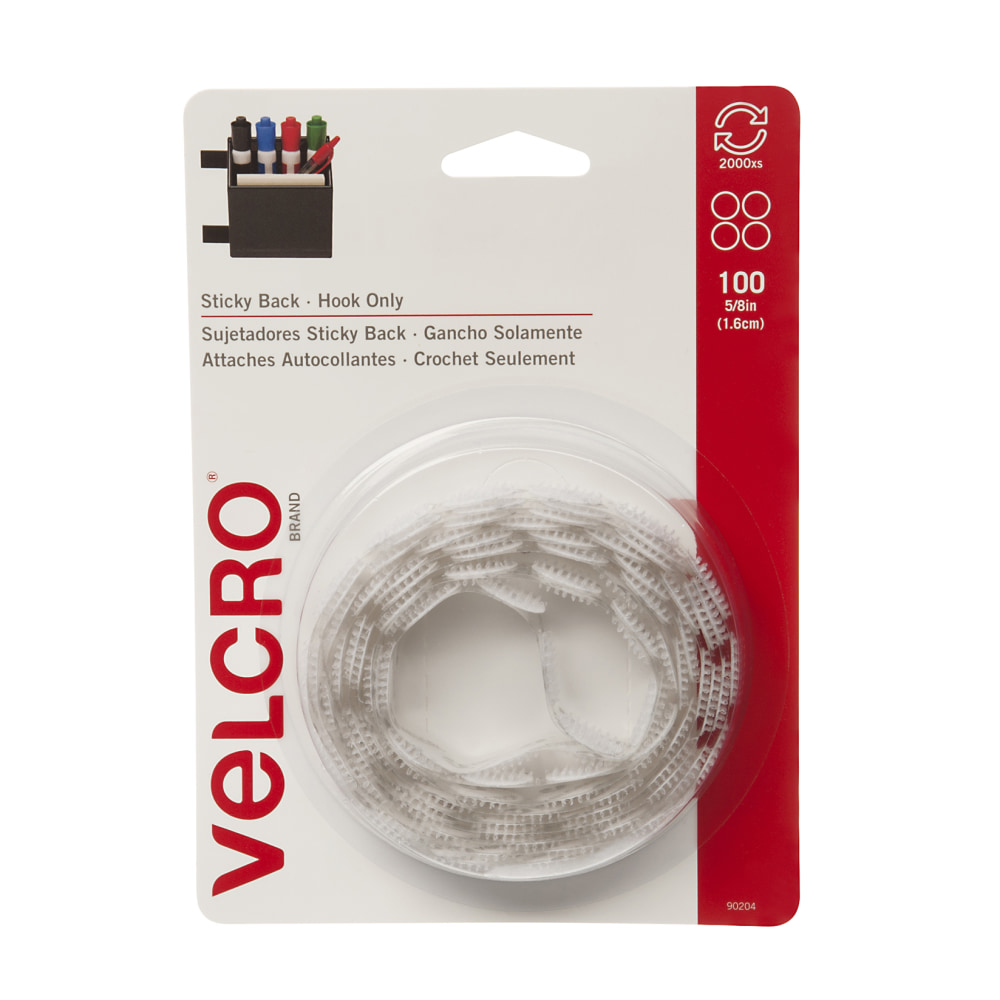 VELCRO® Brand Sticky Back Round Fastener Tape, Hook