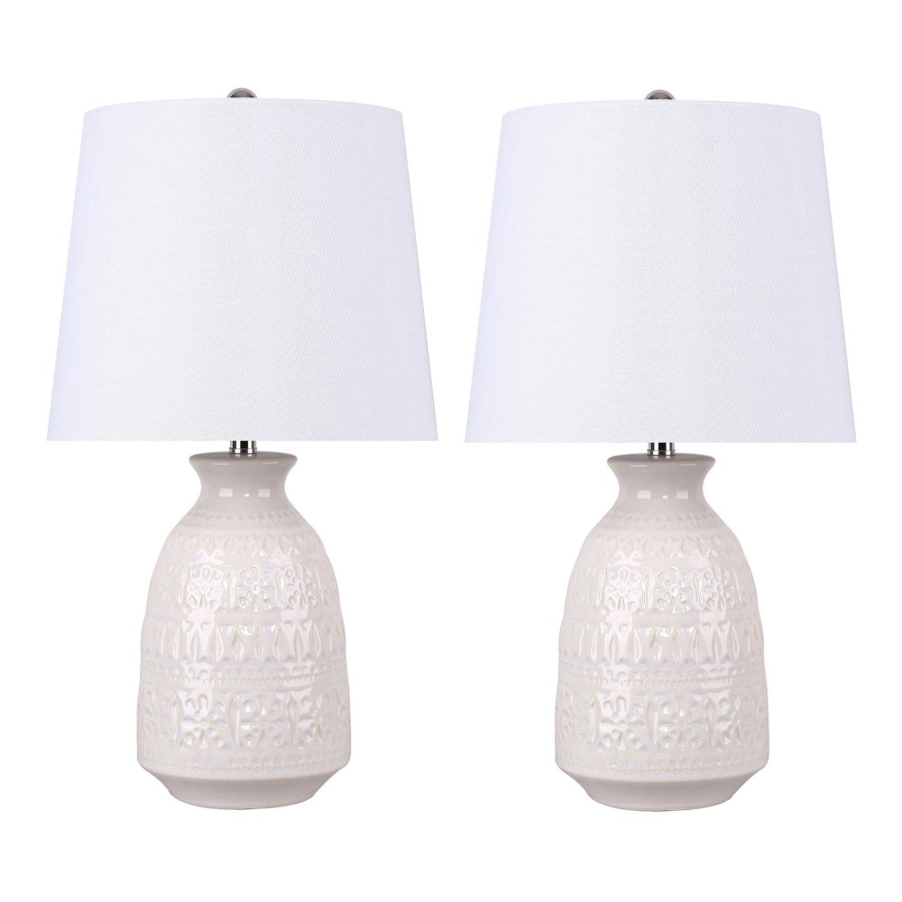 LumiSource Claudia Contemporary Accent Lamps, 20”H, White