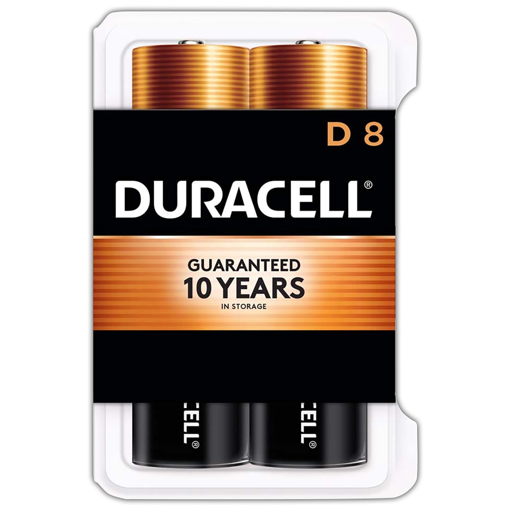 Duracell Coppertop D Alkaline Batteries, Pack Of 8,