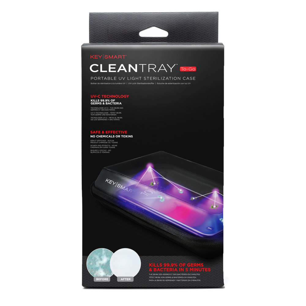 KeySmart CleanTray To-Go Portable UV Light Sterilization Case,