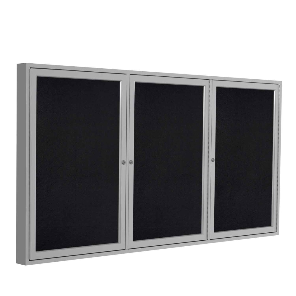 Ghent 3 Door Enclosed Recycled Rubber Bulletin Board,