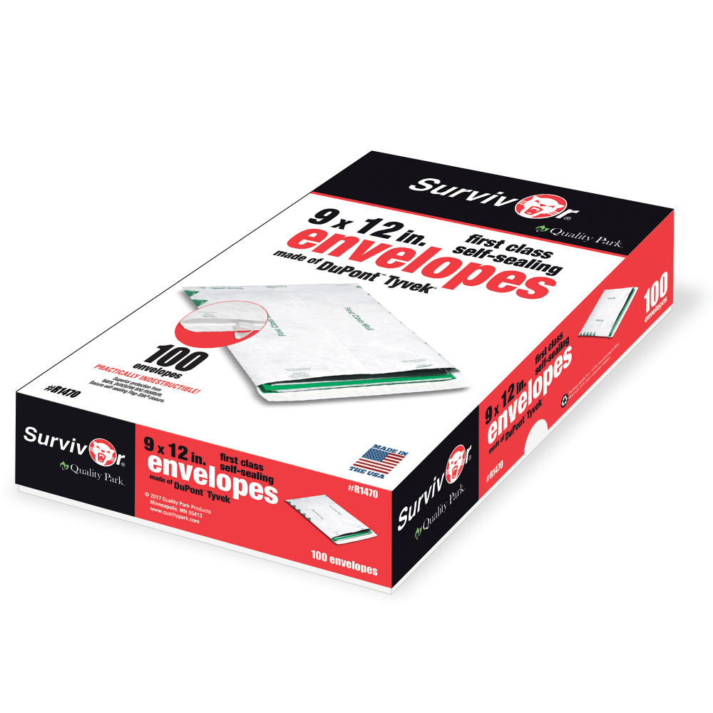 Quality Park® Tyvek® 9" x 12" Envelopes, Self-Adhesive,