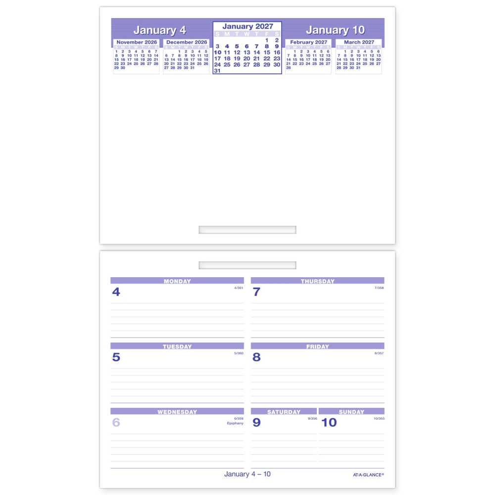 AT-A-GLANCE® FLIP-A-WEEK® 2027 Weekly Desk Calendar Refill,