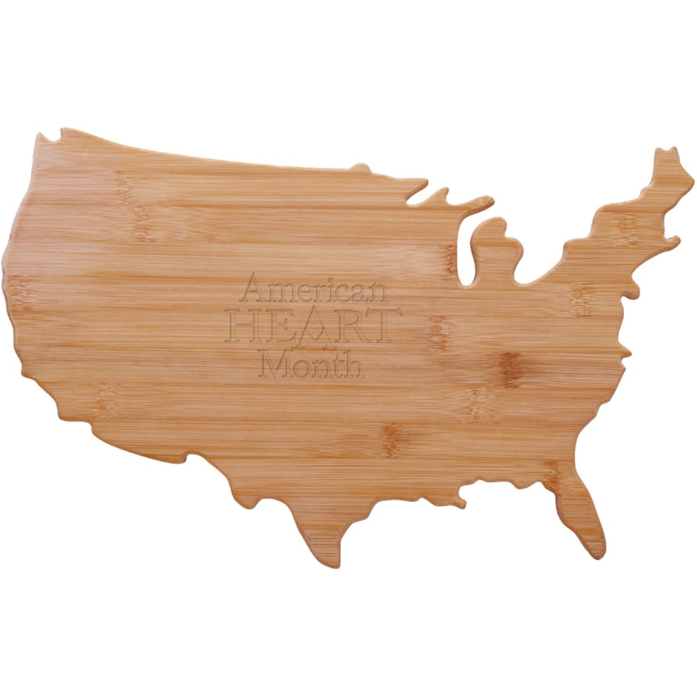 Custom USA-Shaped Bamboo Cutting Board, 17-1/2" x 11"