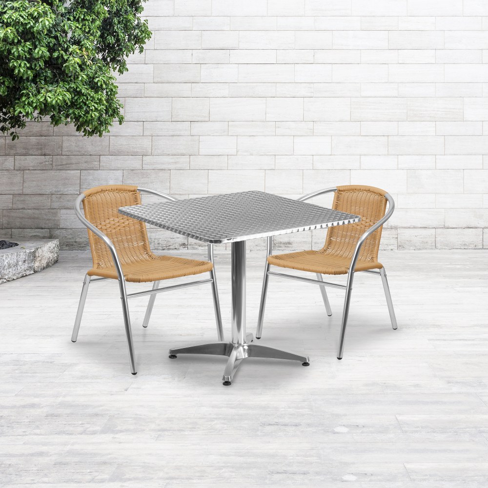 Flash Furniture Lila Square Aluminum Indoor-Outdoor Table With