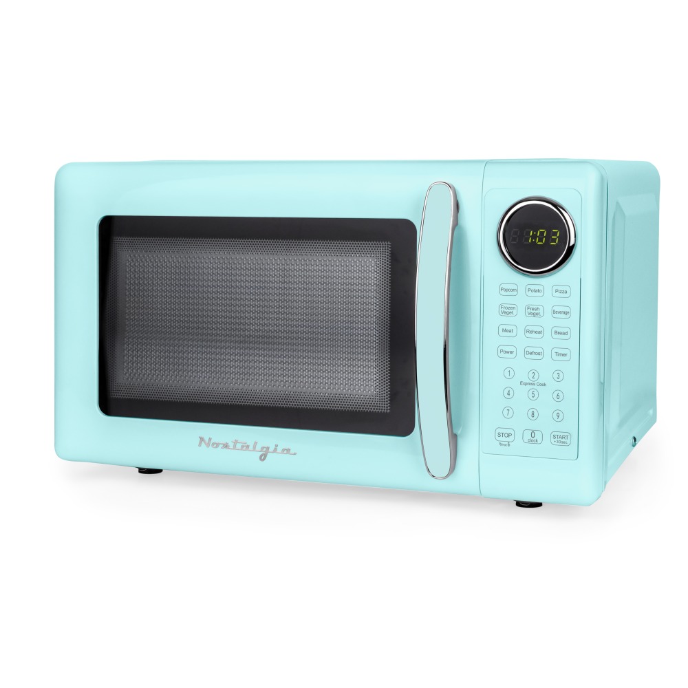 Nostalgia Retro 0.7 Cu. Ft. Countertop Microwave, Aqua,