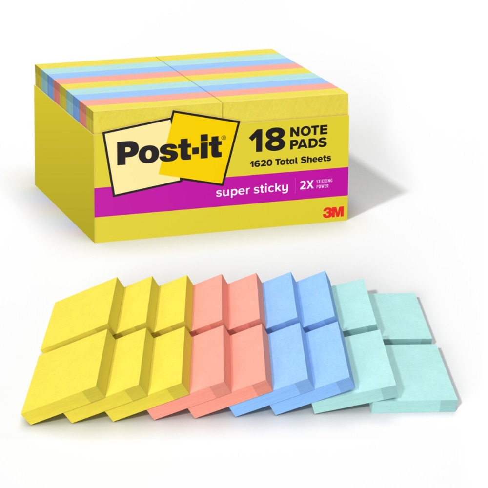 Post-it® Super Sticky Notes, 1-7/8 in x 1-7/8