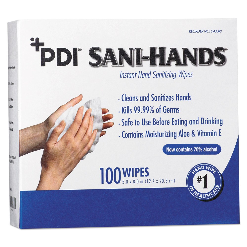 Sani Professional® PDI Sani-Hands Instant Hand Sanitizing Wipes,