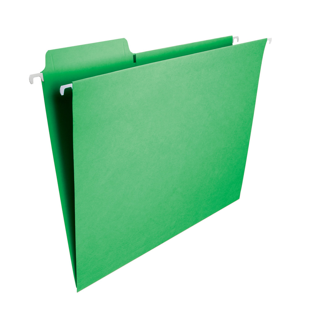 Smead® FasTab® Hanging File Folder, Letter Size, Green,