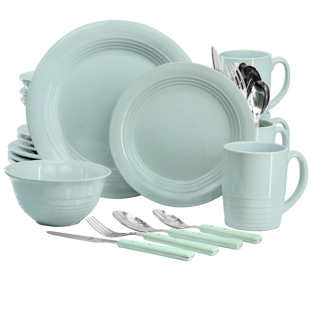 Martha Stewart 32-Piece Stoneware Dinnerware And Flatware Combo
