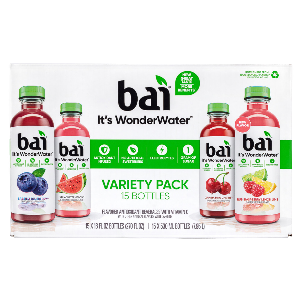 Bai Water Sunset Variety Pack, 18 Fl Oz,