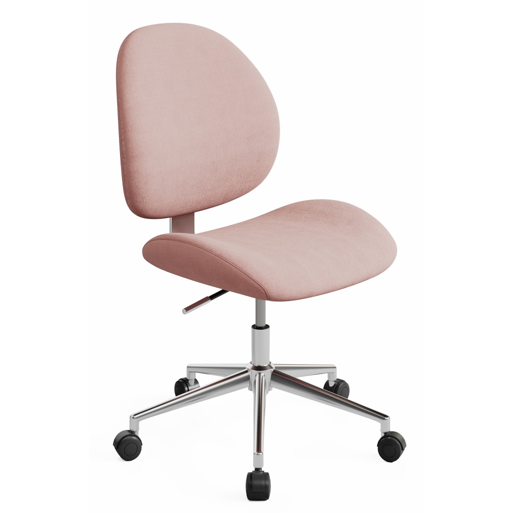 Realspace® Brigsley Fabric Low-Back Task Chair, Pink/Chrome