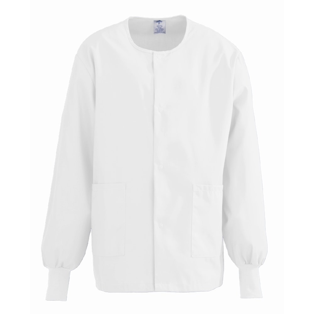 Medline ComfortEase™ Unisex Warm-Up Scrub Jacket, Small, White