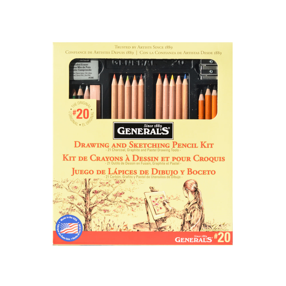 General&#x27;s Drawing Pencil Kit, #20, Assorted Colors