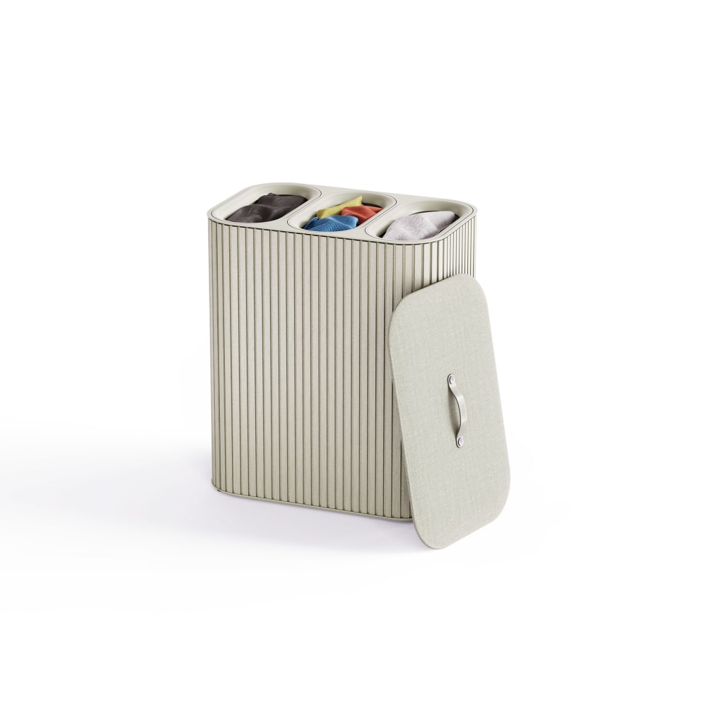 Joseph Joseph Triple Compartment 30-Liter Laundry Basket, Ecru,