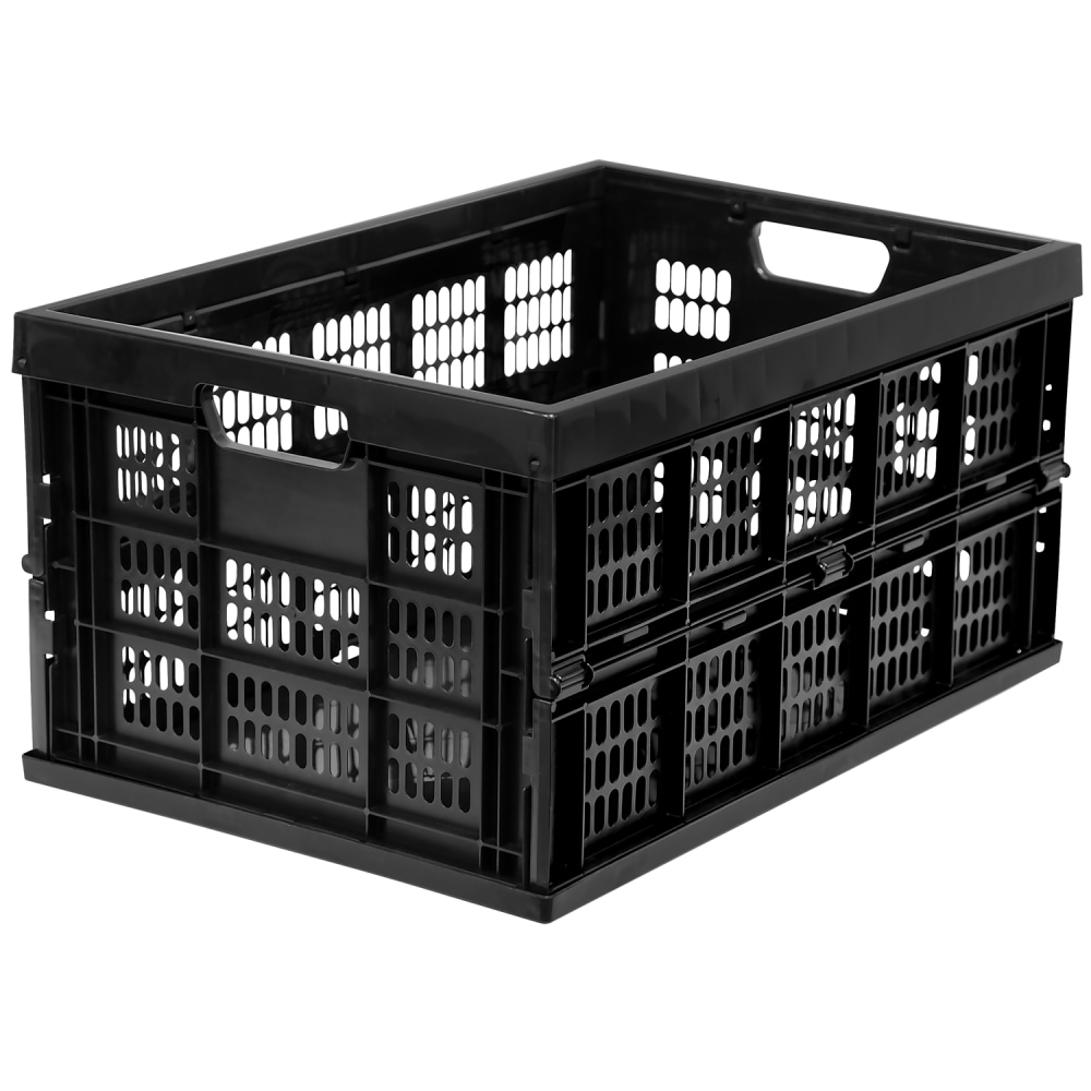 Mount-It! Collapsible Standard Duty Storage Crate, 10-1/2”H x