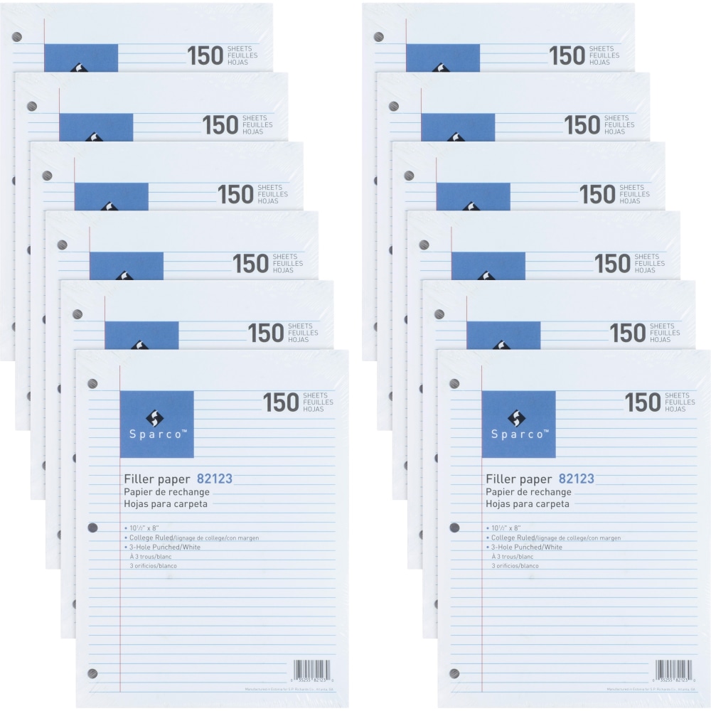 Sparco 3HP Notebook Filler Paper - 1800 Sheets