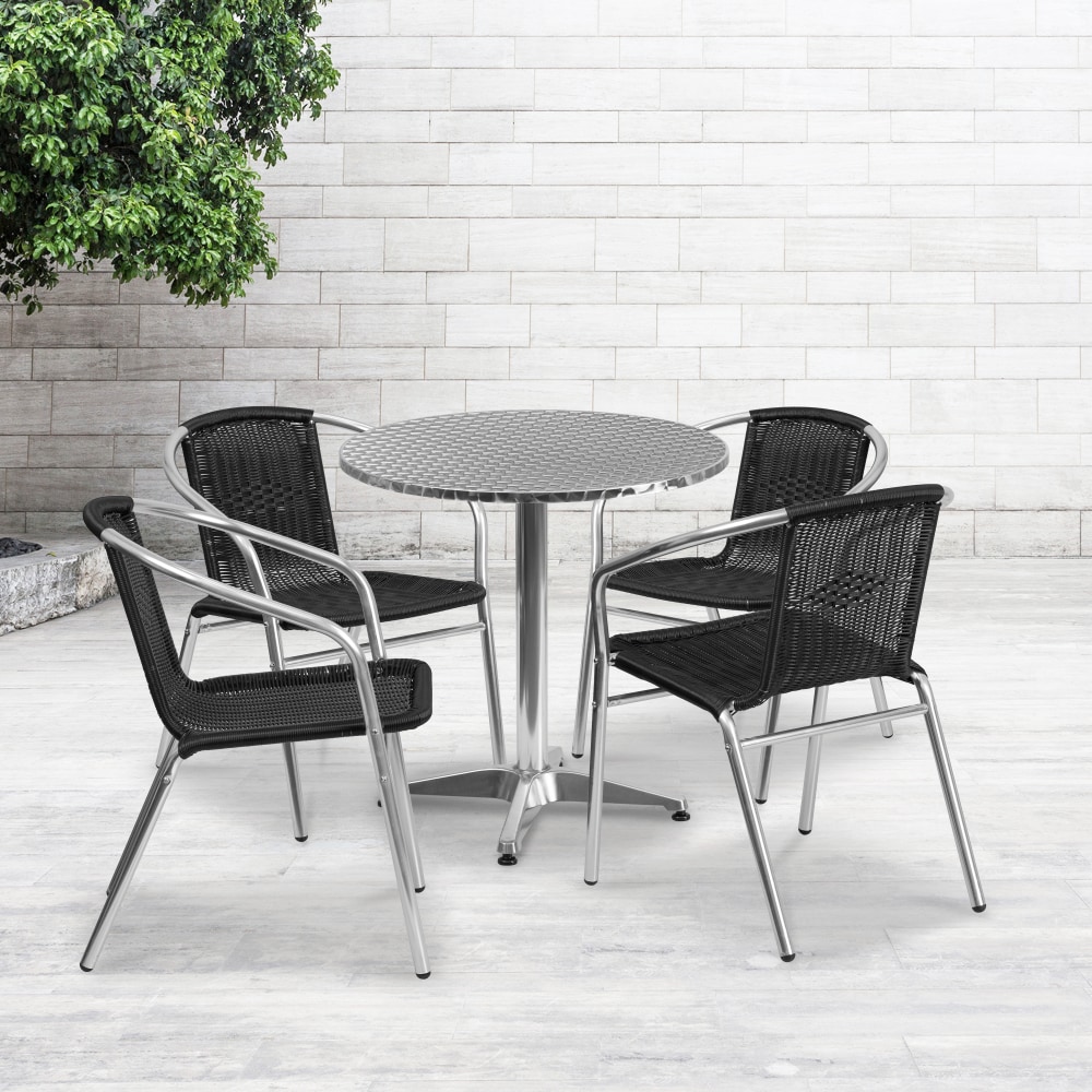 Flash Furniture Lila 5-Piece 27-1/2" Round Aluminum