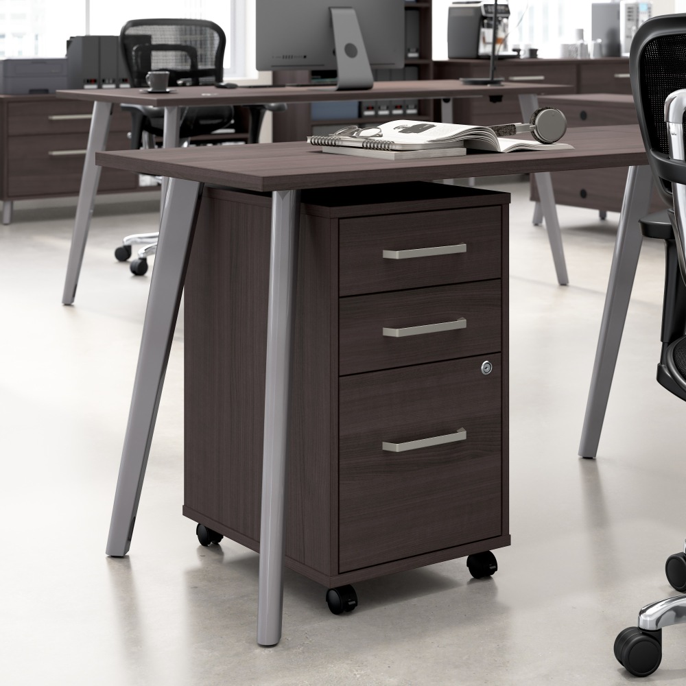 WorkPro® Motiva 16"W 3-Drawer Rolling File Cabinet, Storm