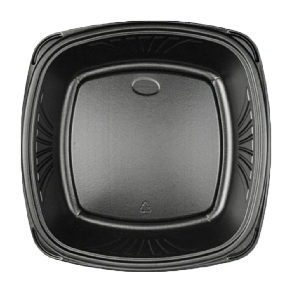 Forum Plates With Square Bases, 9", Black, Pack