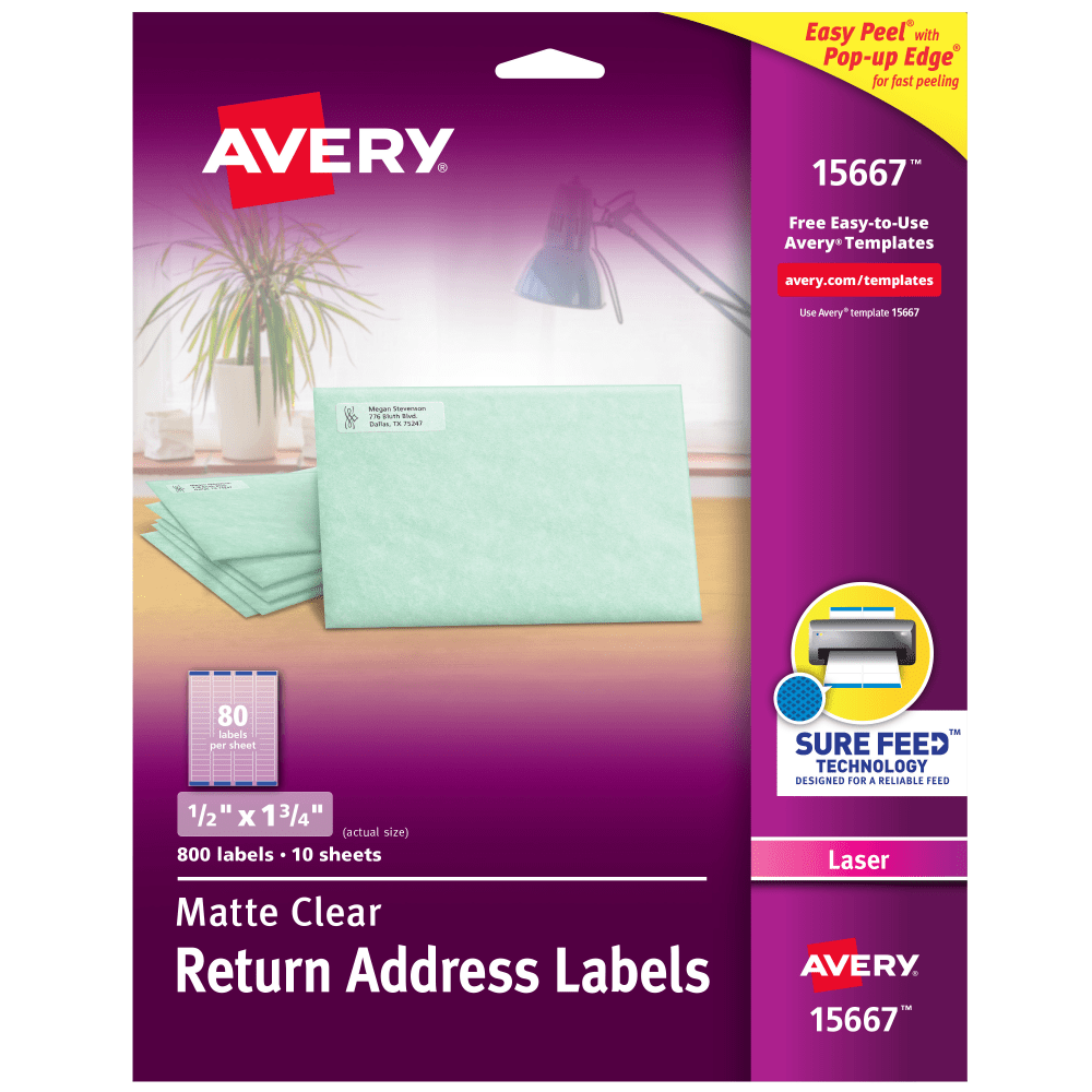 Avery® Matte Return Address Labels With Sure Feed®