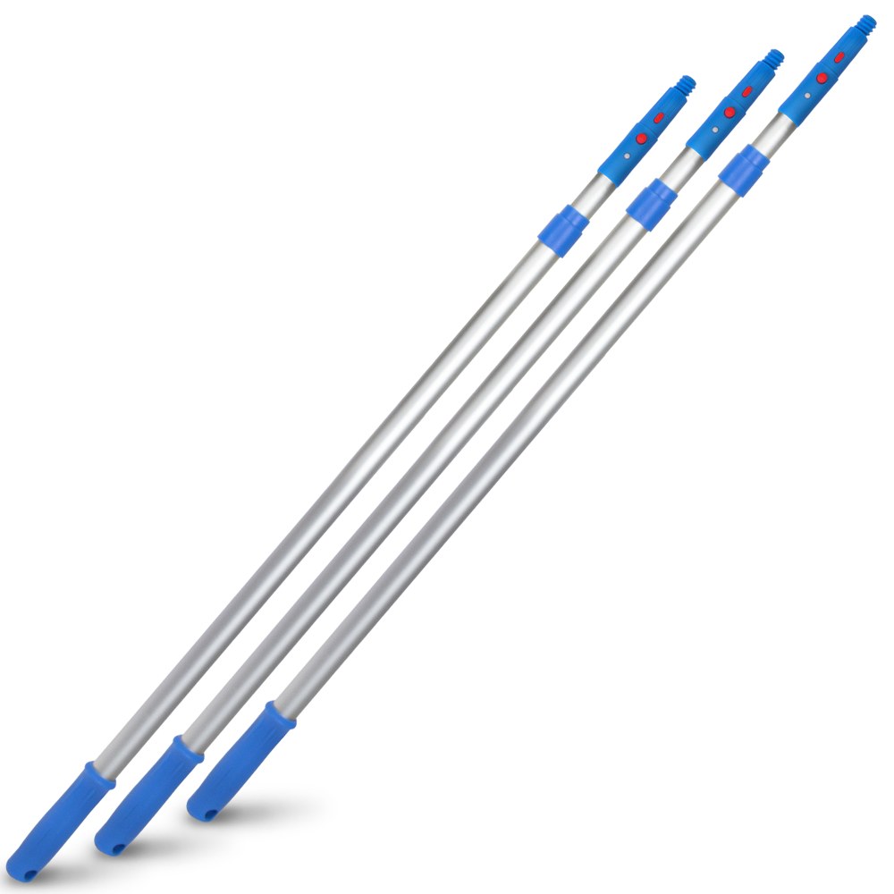 Gritt Commercial Telescopic Poles, 6', Blue/Silver, Pack Of