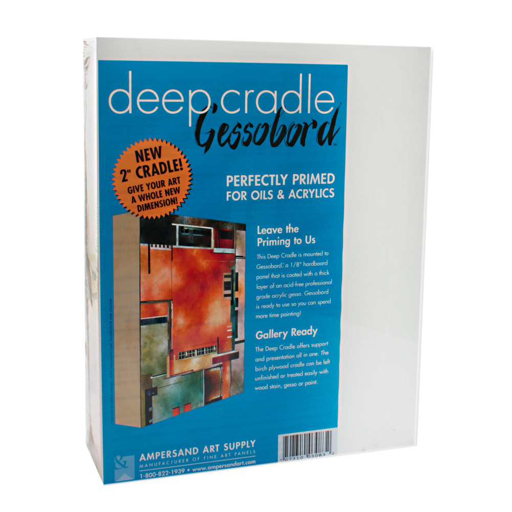 Ampersand Deep Cradle Gessobord, 8" x 10", White