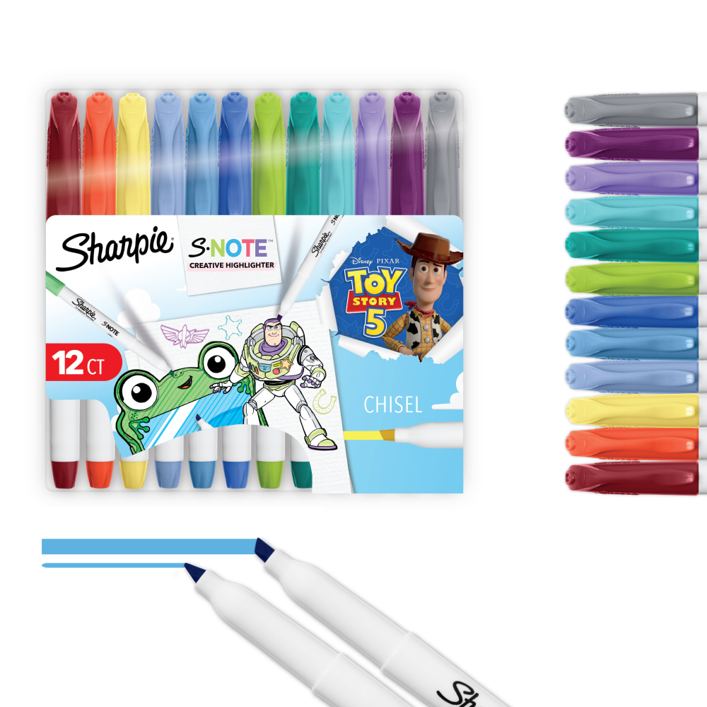 Sharpie S-Note Creative Highlighters, Toy Story 5 Packaging,