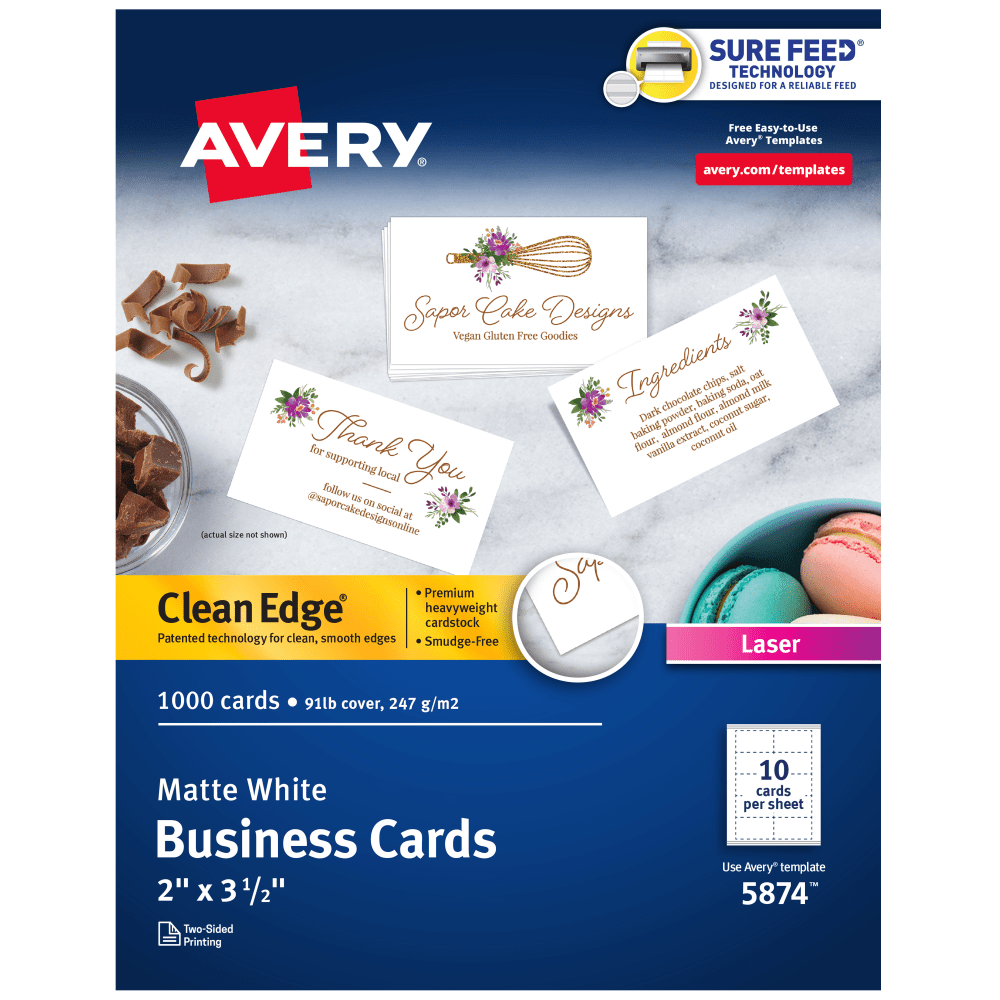 Avery® Clean Edge® Printable Business Cards With Sure
