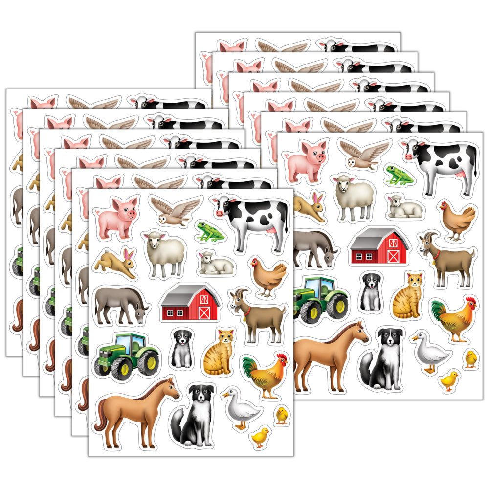 Teacher Created Resources Stickers, 2-1/2” x 1/2", Farm,