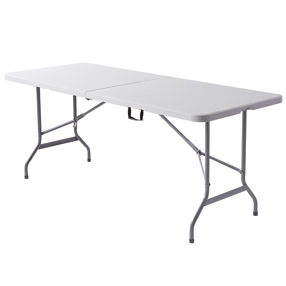 Realspace® Molded Plastic Top Folding Table with Handles,