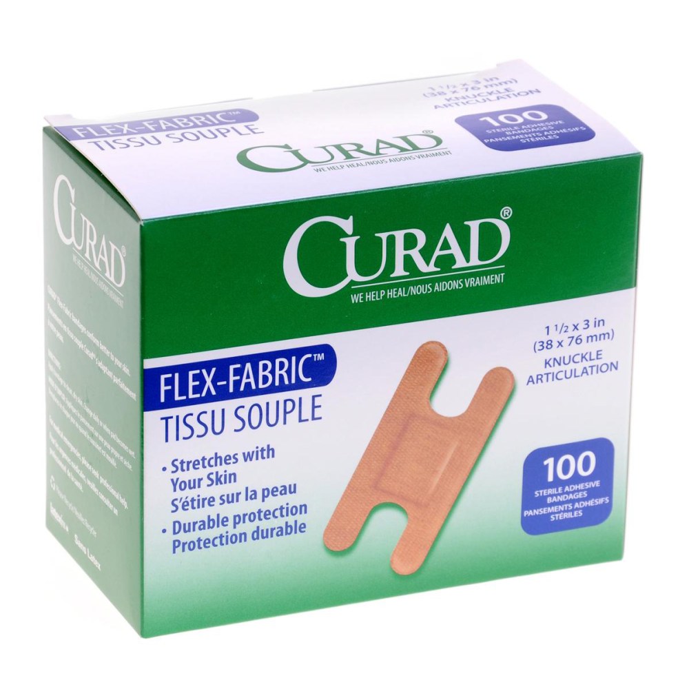 CURAD® Flex-Fabric Adhesive Bandages, Knuckle, 1 1/2" x