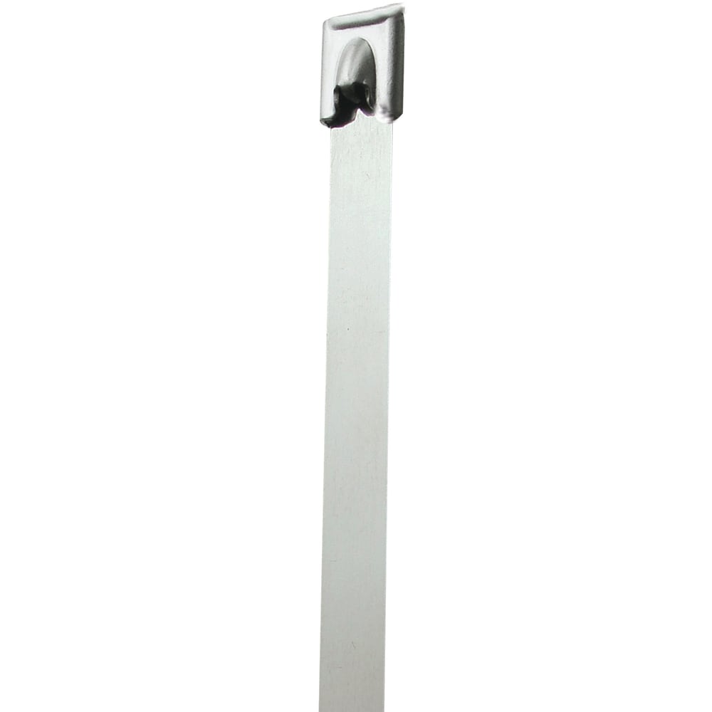 Partners Brand Stainless-Steel Cable Ties, 20", Silver, Pack