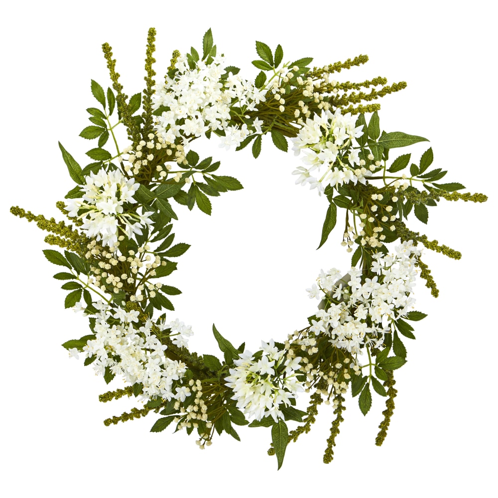 Nearly Natural Mixed Floral 24”H Artificial Wreath, 24”H