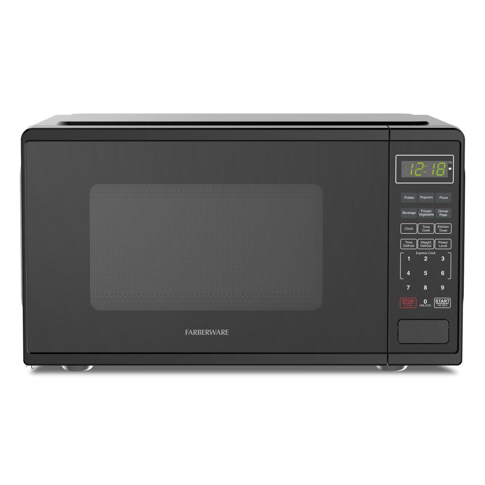 Farberware 900W Microwave Oven, 0.9 Cu. Ft., Black,
