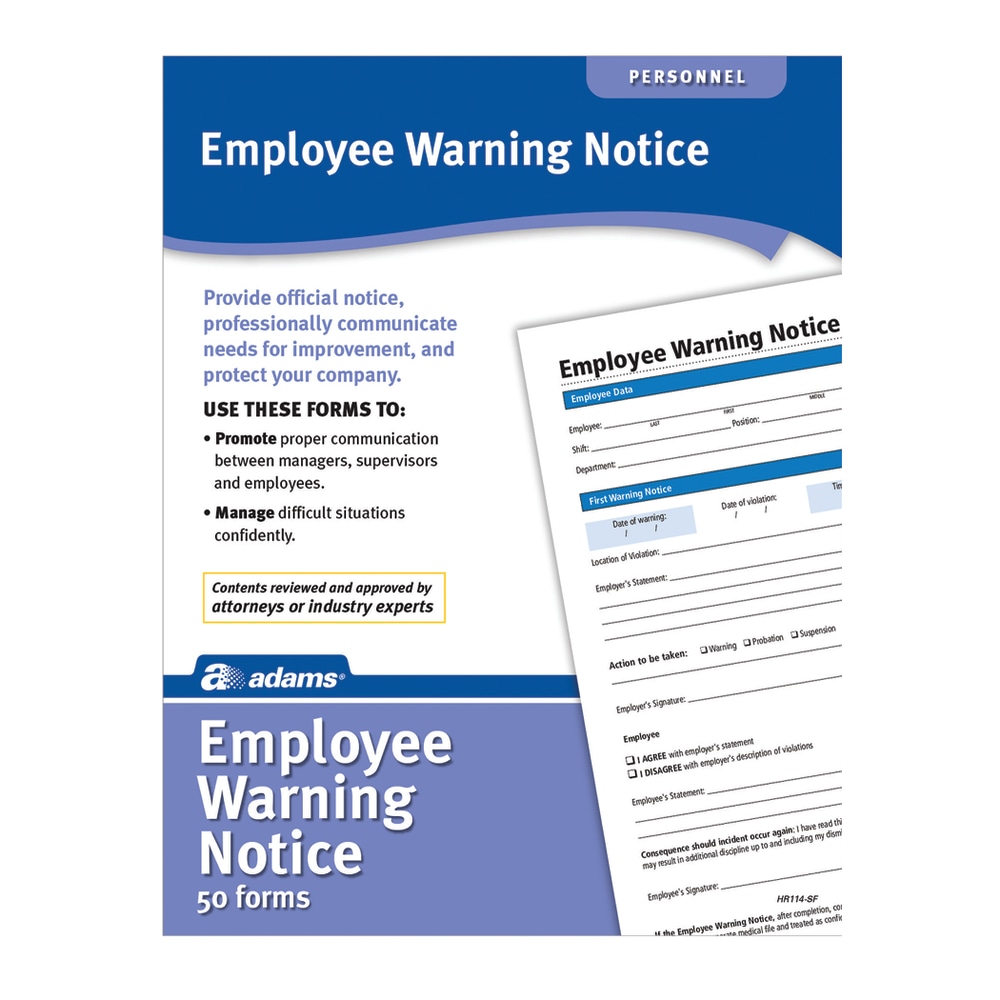 Adams® Warning Notice Forms